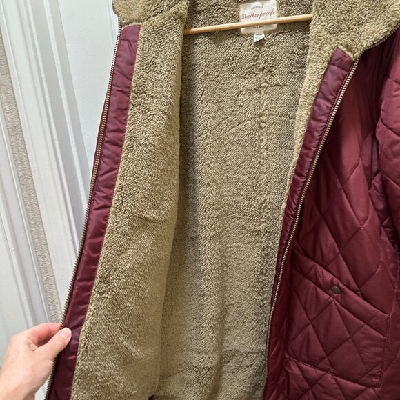 New Weatherproof Women's Sherpa Lined Quilted Jacket Coat Parka Size M Warm - Picture 13 of 16